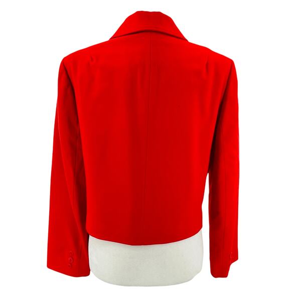 Pendleton Vintage Red Orange Wool Cropped Button Classic Jacket Blazer Plus 14 - Picture 3 of 12